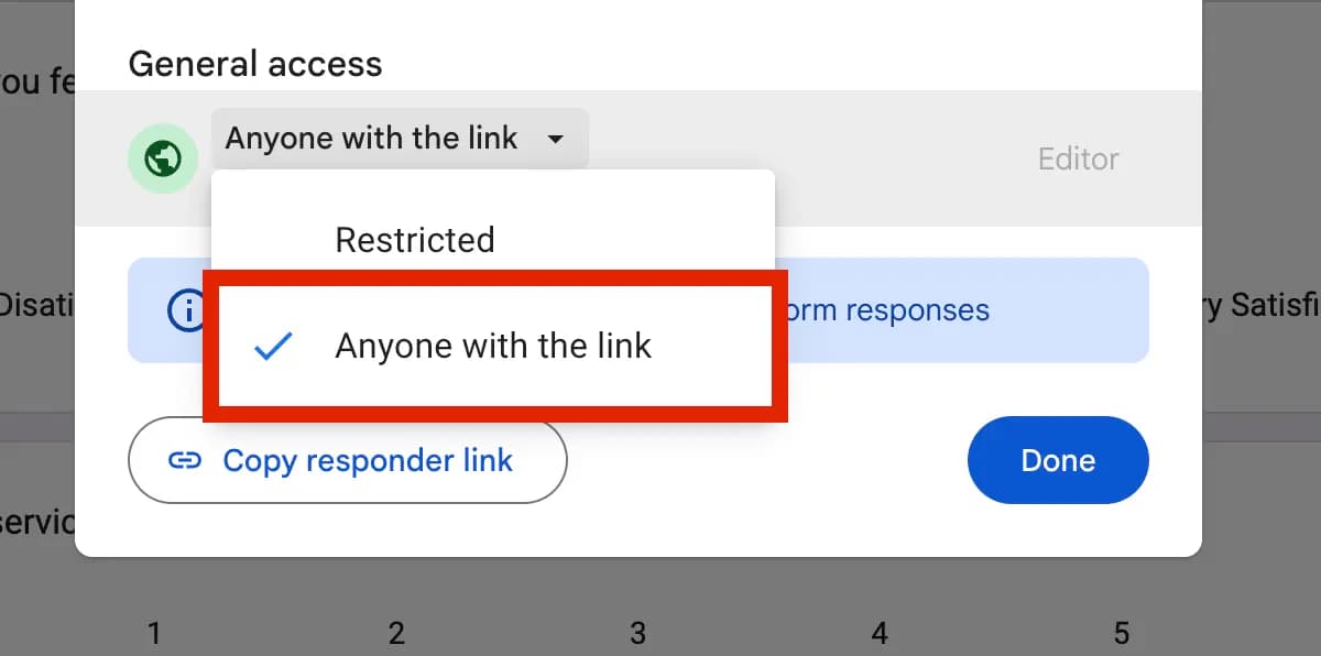 Google Form in edit mode
