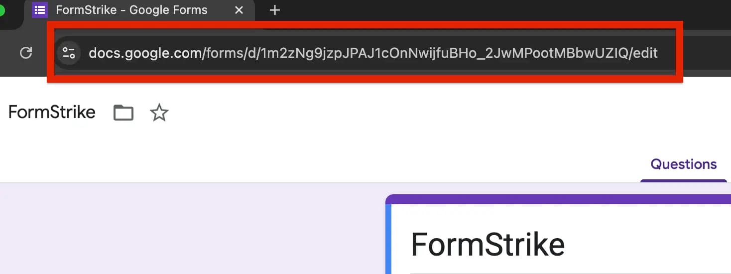 Google Form in edit mode
