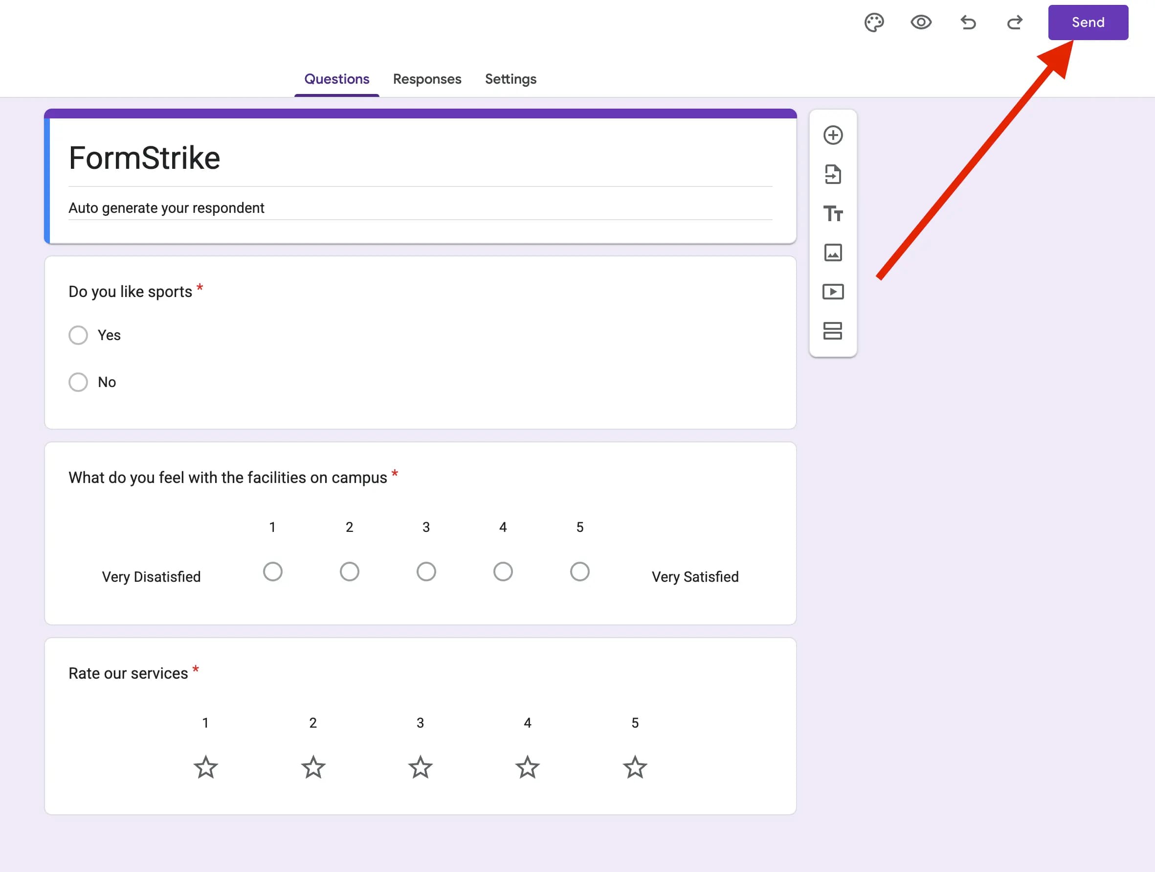 Google Form in edit mode